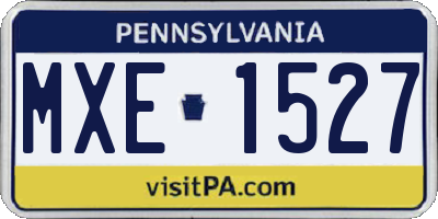 PA license plate MXE1527