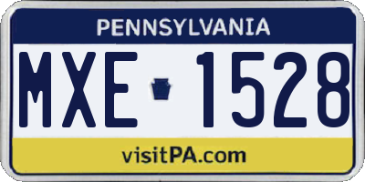 PA license plate MXE1528