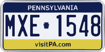 PA license plate MXE1548