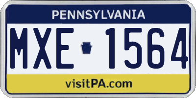 PA license plate MXE1564