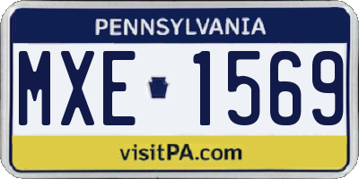PA license plate MXE1569