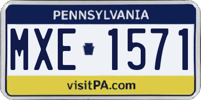 PA license plate MXE1571