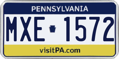 PA license plate MXE1572