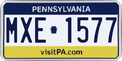 PA license plate MXE1577