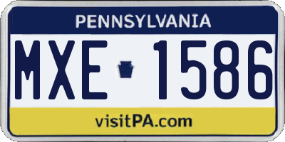PA license plate MXE1586