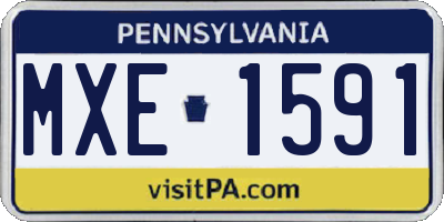 PA license plate MXE1591