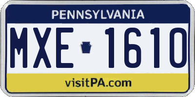 PA license plate MXE1610