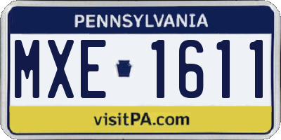 PA license plate MXE1611