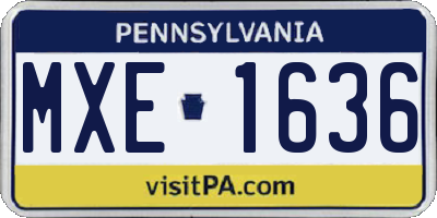 PA license plate MXE1636