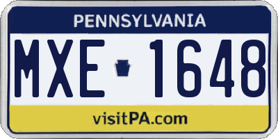 PA license plate MXE1648