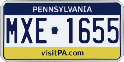 PA license plate MXE1655