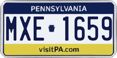 PA license plate MXE1659