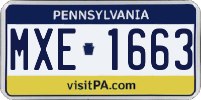PA license plate MXE1663