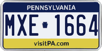 PA license plate MXE1664