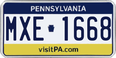 PA license plate MXE1668