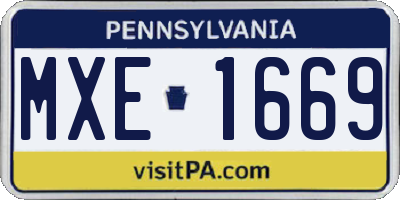 PA license plate MXE1669