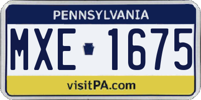 PA license plate MXE1675