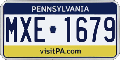 PA license plate MXE1679