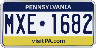 PA license plate MXE1682