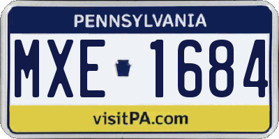PA license plate MXE1684