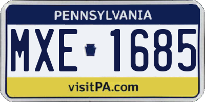 PA license plate MXE1685