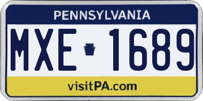 PA license plate MXE1689