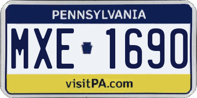 PA license plate MXE1690