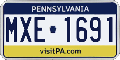 PA license plate MXE1691
