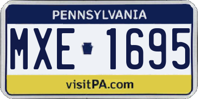 PA license plate MXE1695