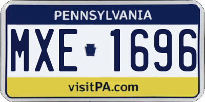 PA license plate MXE1696