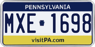 PA license plate MXE1698