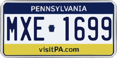 PA license plate MXE1699