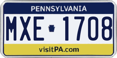 PA license plate MXE1708