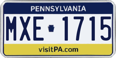 PA license plate MXE1715