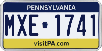 PA license plate MXE1741