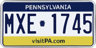 PA license plate MXE1745