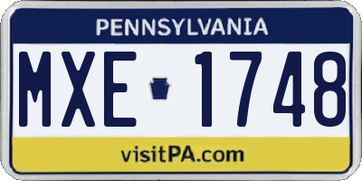PA license plate MXE1748