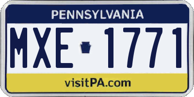 PA license plate MXE1771