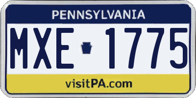 PA license plate MXE1775