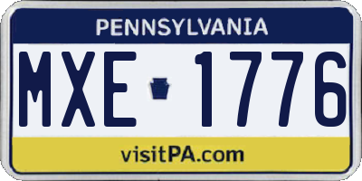 PA license plate MXE1776