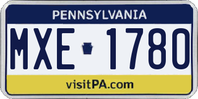 PA license plate MXE1780