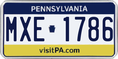 PA license plate MXE1786