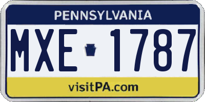 PA license plate MXE1787