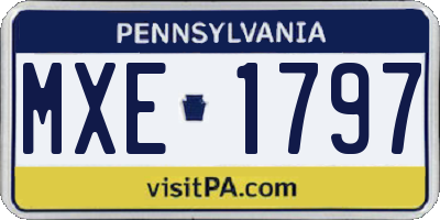 PA license plate MXE1797