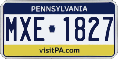 PA license plate MXE1827