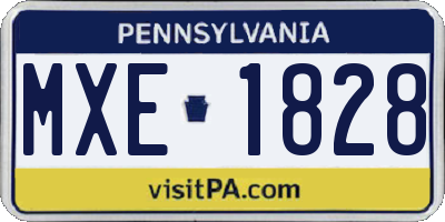 PA license plate MXE1828