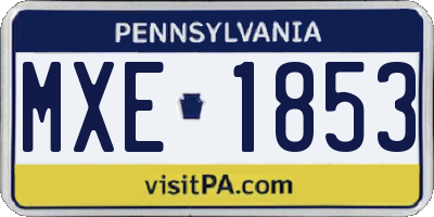 PA license plate MXE1853