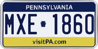 PA license plate MXE1860