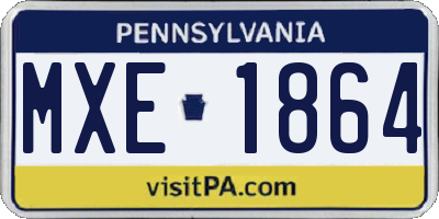 PA license plate MXE1864