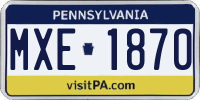 PA license plate MXE1870